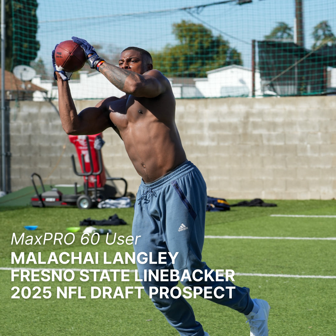 "Malachai Langley catching a football"